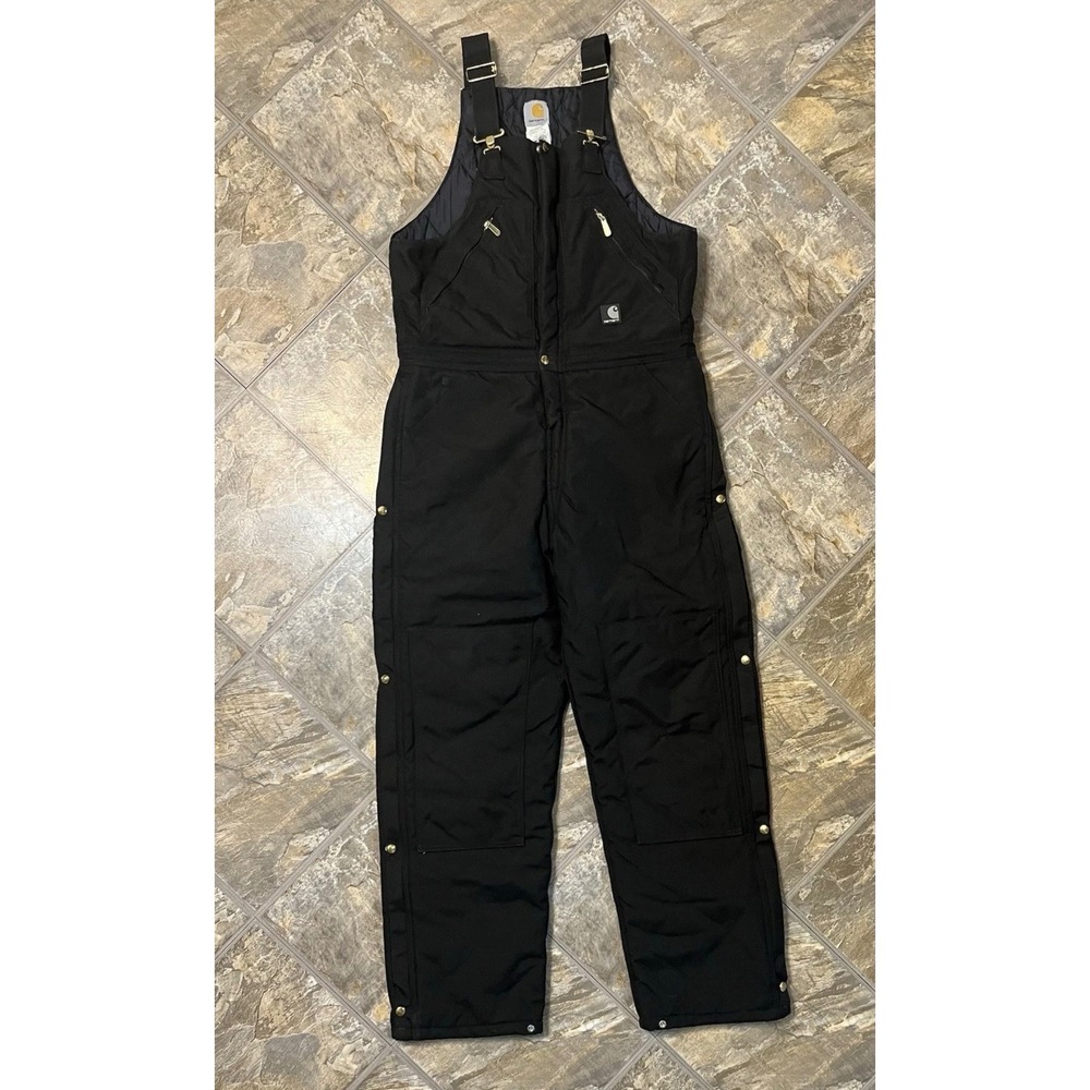 Carhartt Extremes Arctic Bib Overalls Mens 34x34 Black R33 BLK Cordura Nylon